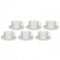 Set of 6 Bosco Tea Cups with Saucer - White, 180 ml Set of 6 Bosco Tea Cups with Saucer - White, 180 ml