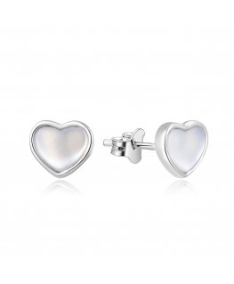 Beneto Silver sydänkorvakorut helmiäisellä AGUP2355L