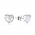 Beneto Silver heart earrings with mother-of-pearl AGUP2355L Beneto Silver heart earrings with mother-of-pearl AGUP2355L