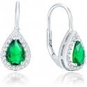 Beneto Silver earrings with green crystal AGUC1161 Beneto Silver earrings with green crystal AGUC1161