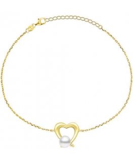 Brilio Silver Elegant gold-plated bracelet with real pearl BRC28Y