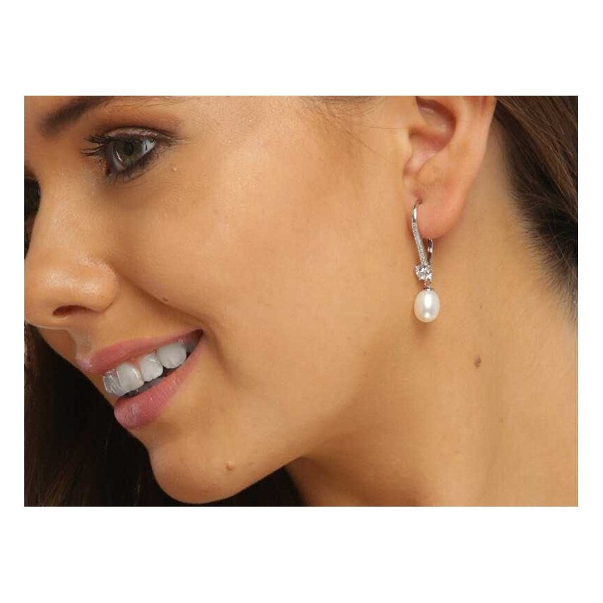 Jwl Luxury Pearls Luxurious silver earrings with real pearls JL0717 – 3