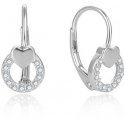 Beneto Gentle silver earrings with heart AGUC2701 Beneto Gentle silver earrings with heart AGUC2701