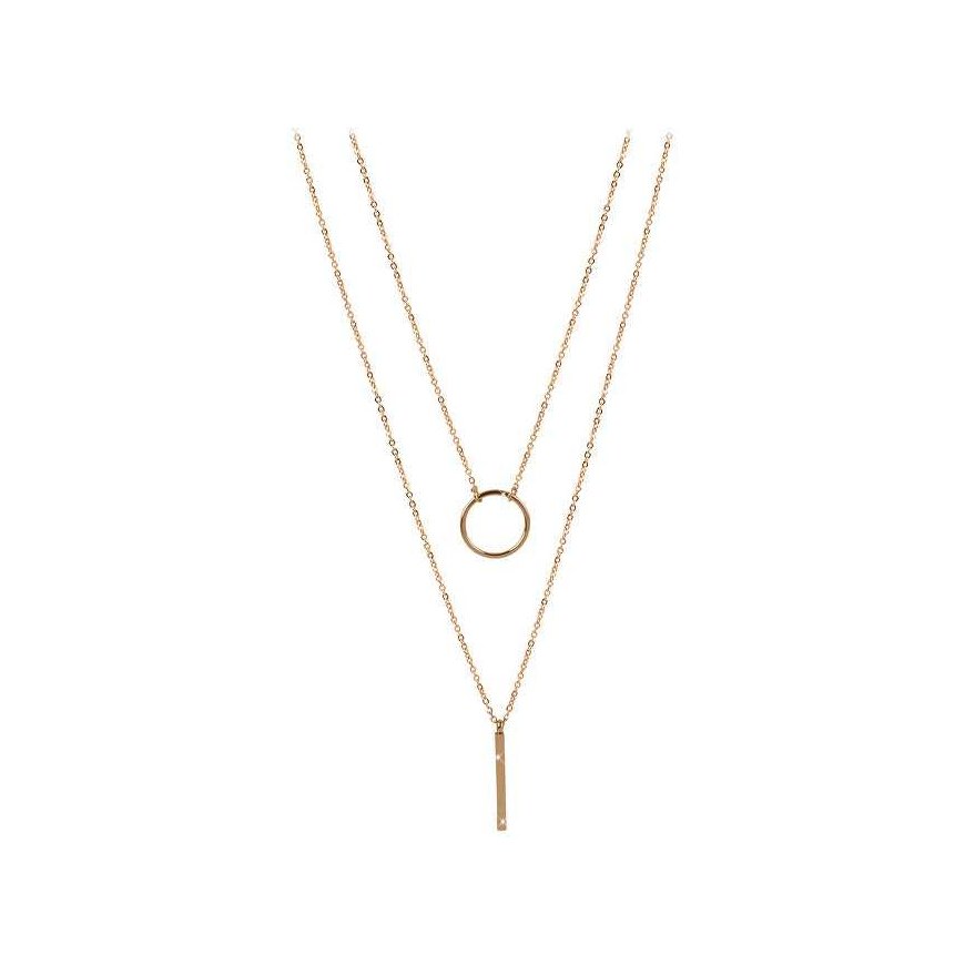 Troli Double necklace with stylish gold-plated