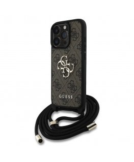 Guess PU 4G Metal Logo Crossbody Strap Case for Apple iPhone 16 Pro Max