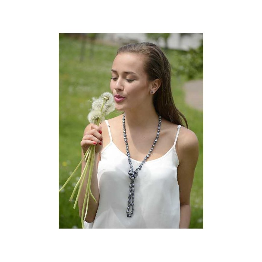 Jwl Luxury Pearls Earrings made of real metal blue pearls – 2