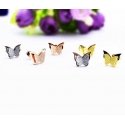 Troli Plieniniai metaliniai drugelių auskarai Butterfly KES-048-SIL