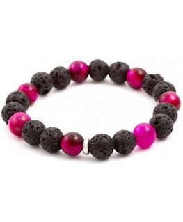 Bennett beaded bracelet made of tiger eye and lava stone MINK20 / 17