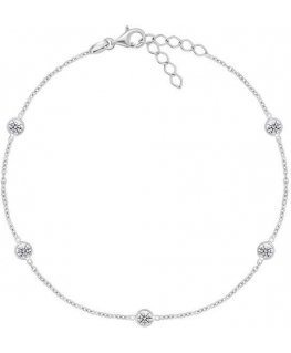 Brilio Silver Brilio Silver Delicate hopeinen nilkkakoru zirkoneilla ANK106W