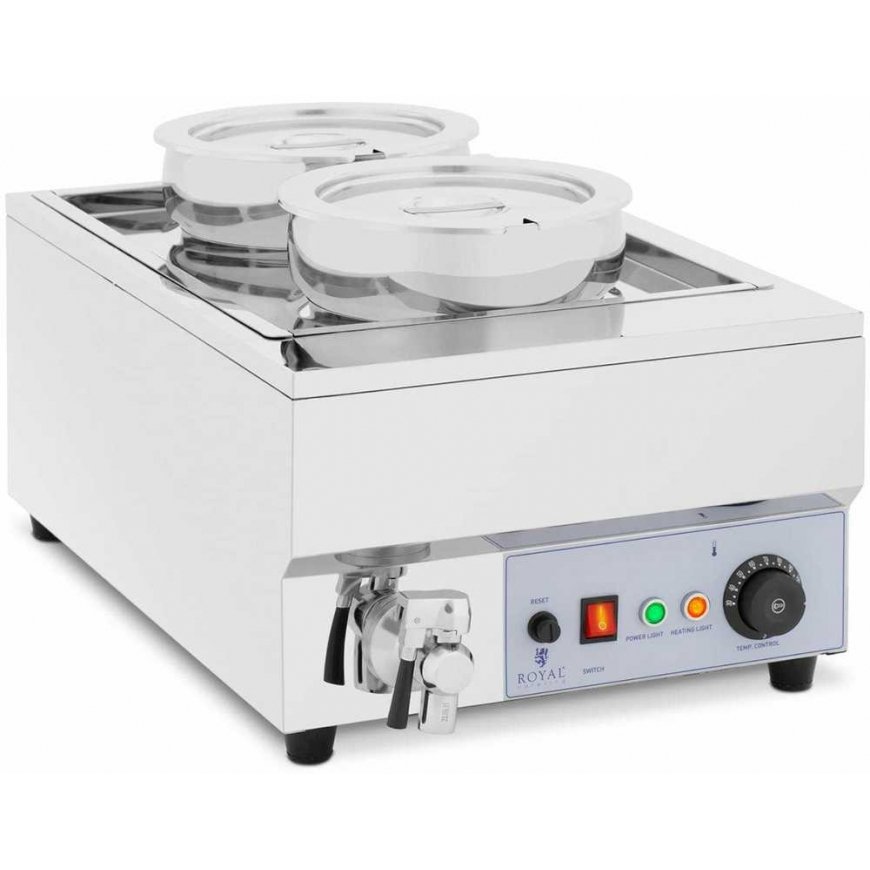 Royal Catering Bain marie elektrinis šildytuvas šokolado fondiu sriubos stotis 1500 W 2 x 7 l – 2