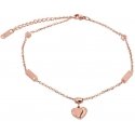 Troli Rose gold plated anklet with heart Troli Rose gold plated anklet with heart