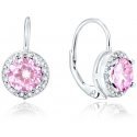 Beneto Silver earrings with pink crystals AGUC1159 Beneto Silver earrings with pink crystals AGUC1159