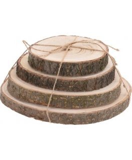 Home Styling Collection PIECES NATURAL wooden panel cushions, set of 4