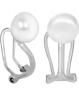 Jwl Luxury Pearls Hopeakorvakoruklipsit oikealla helmillä JL0398