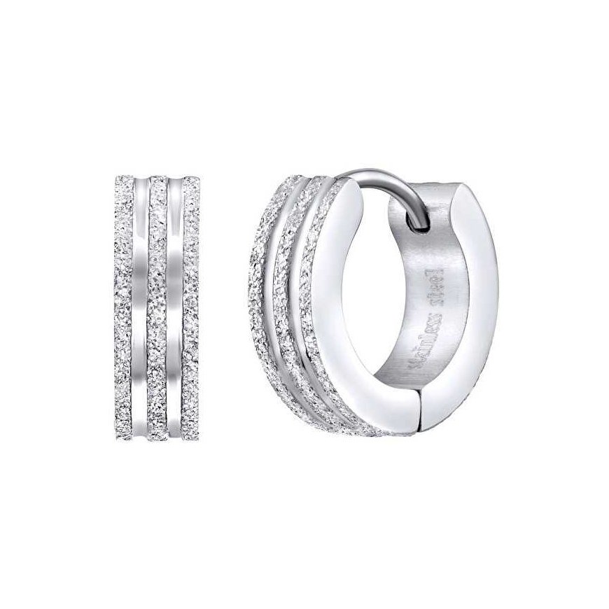 Silvego Original steel hoop earrings KMM89672