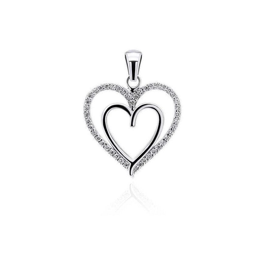 Brilio Silver Brilio Silver Charming silver heart pendant with zircons PT13W