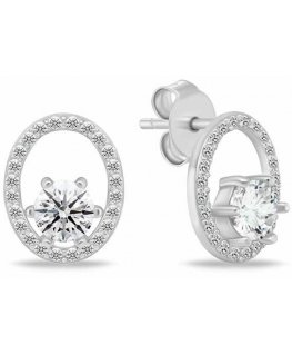 Brilio Silver Decent silver earrings with zircons EA1055W