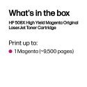 HP 508X, alkuperäinen riittoisa magenta LaserJet-värikasetti HP 508X, alkuperäinen riittoisa magenta LaserJet-värikasetti