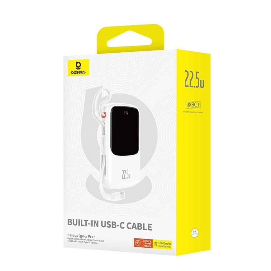 Baseus Qpow Pro+ Power Bank 22.5W 10000mAh USB-C - White