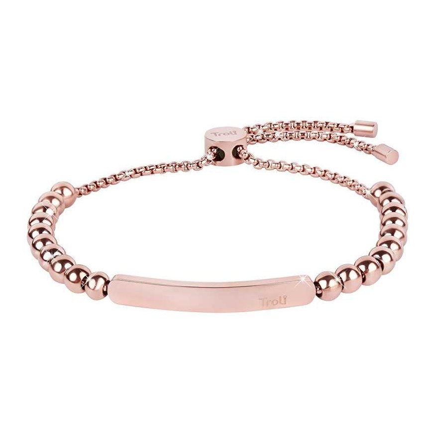 Troli Rose gold plated bracelet with steel beads