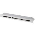 Helos patch panel Cat 6A 19" 1U 24 portti vaaleanharmaa Helos patch panel Cat 6A 19" 1U 24 portti vaaleanharmaa