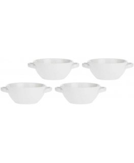 Set of 4 round terrine baking dishes - white, 650 ml