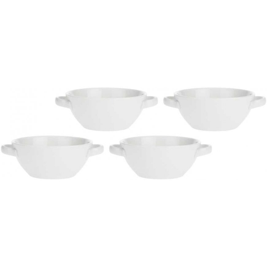 Set of 4 round terrine baking dishes - white, 650 ml