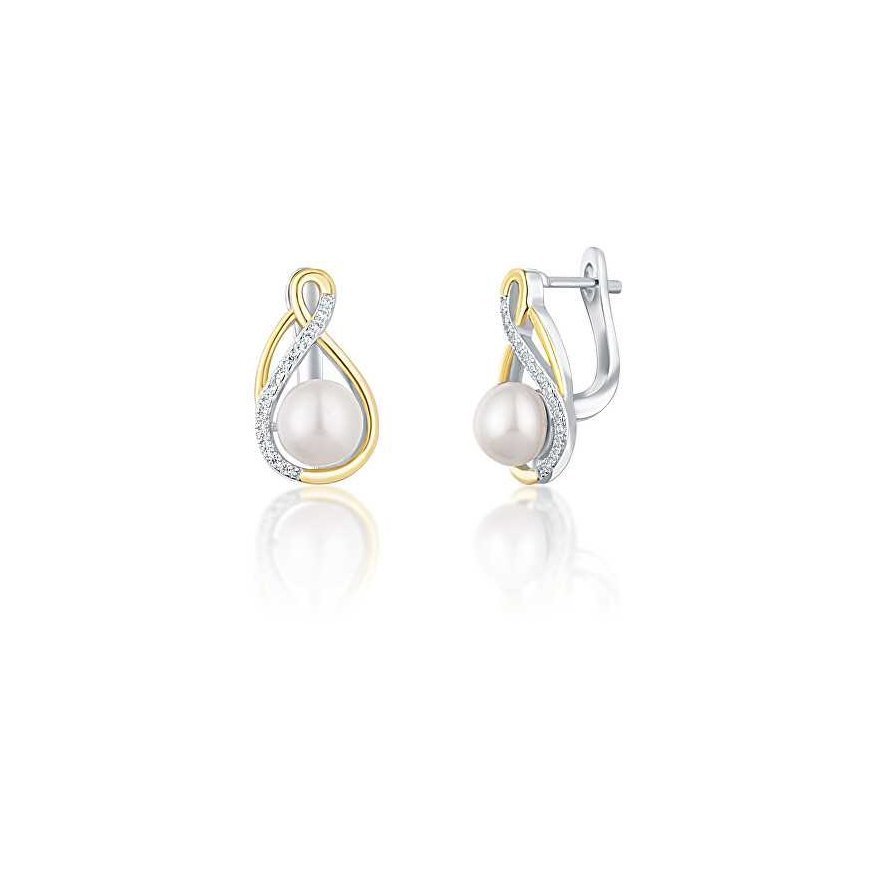 Jwl Luxury Pearls Elegantiški dvispalviai auskarai su tikrais perlais JL0721