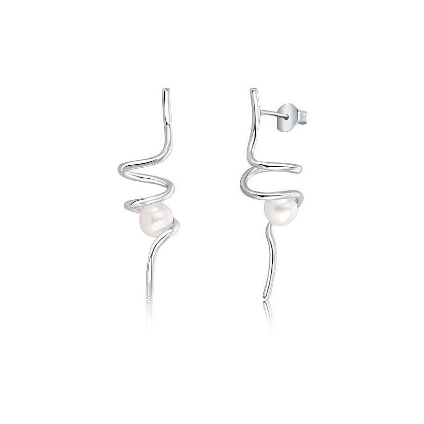 Jwl Luxury Pearls Ilgi sidabriniai perlų auskarai JL0620