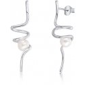 Jwl Luxury Pearls Long Silver Pearl Earrings JL0620 Jwl Luxury Pearls Long Silver Pearl Earrings JL0620