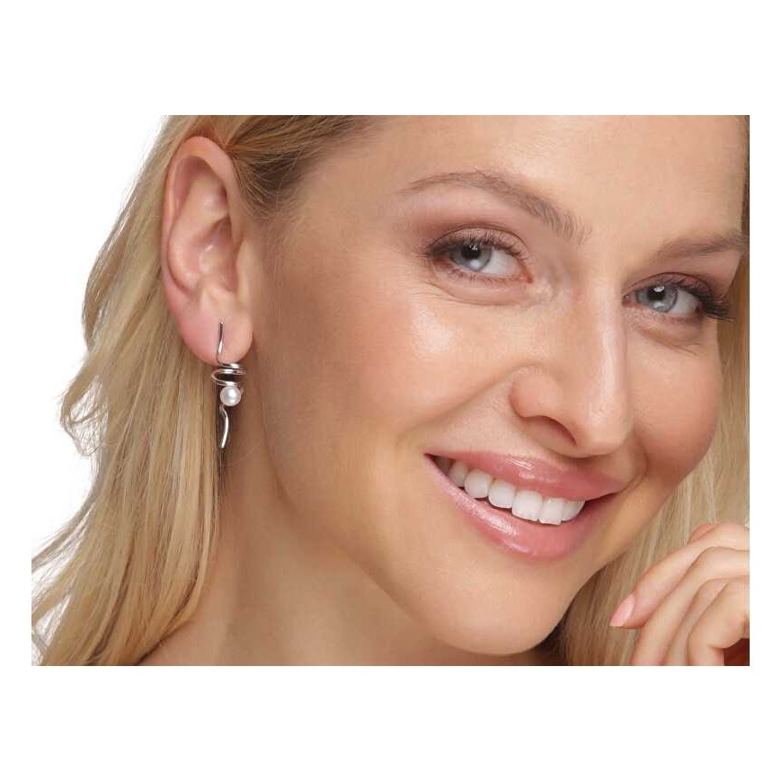 Jwl Luxury Pearls Long Silver Pearl Earrings JL0620 – 2
