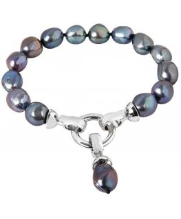 Jwl Luxury Pearls -rannekoru aidoista metallisinisistä helmistä JL0562