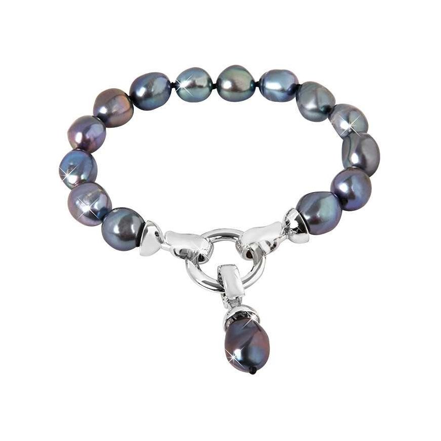 Jwl Luxury Pearls -rannekoru aidoista metallisinisistä helmistä JL0562