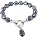 Jwl Luxury Pearls -rannekoru aidoista metallisinisistä helmistä JL0562 Jwl Luxury Pearls -rannekoru aidoista metallisinisistä helmistä JL0562
