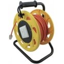 Helos cable reel, network cable Cat 7A, mobile, orange/yellow, 50.0 m