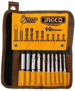Grąžtas Ingco AKD2101 Set of chisels and drills 10pcs