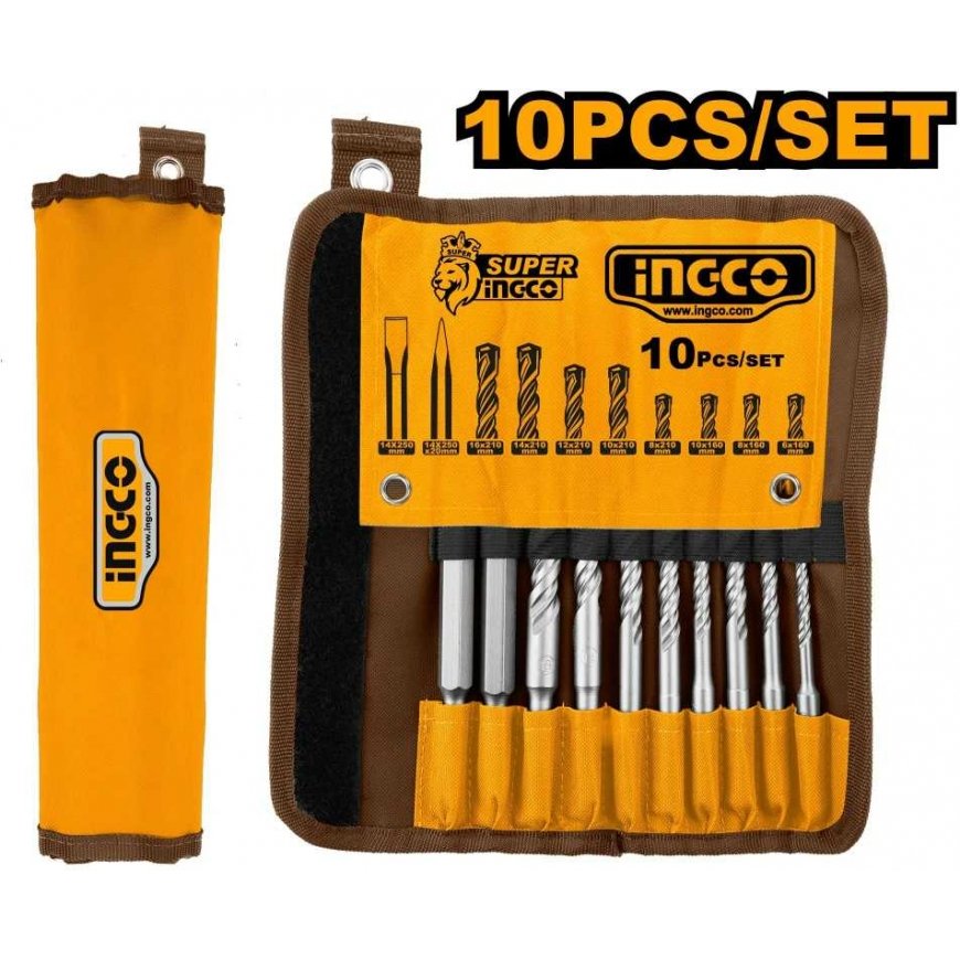 Drill Ingco AKD2101 Set of chisels and drills 10pcs – 2
