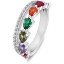 Brilio Silver Silver ring with colored zircons RI127W Brilio Silver Silver ring with colored zircons RI127W