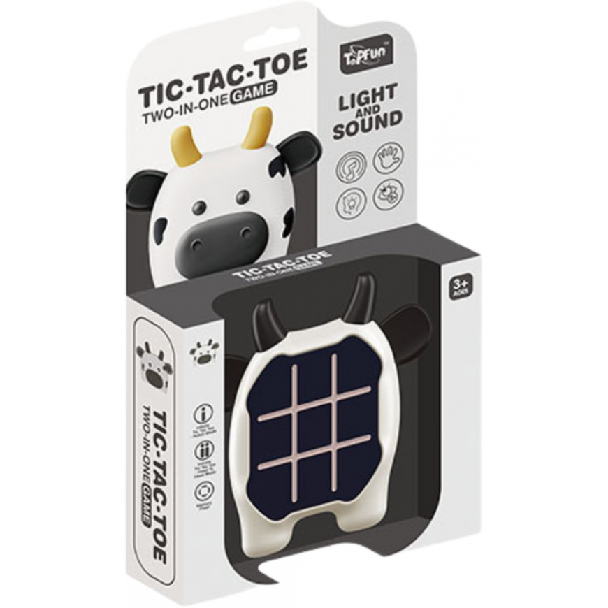 Lean Toys Electronic Game 3in1 Tic Tac Toe Memory Cow Black and White – 5