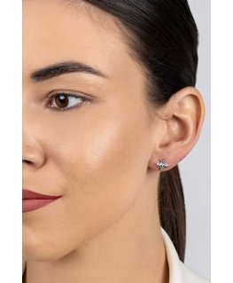 Brilio Silver Playful silver earrings Bees with colored zircons EA1102WRBW