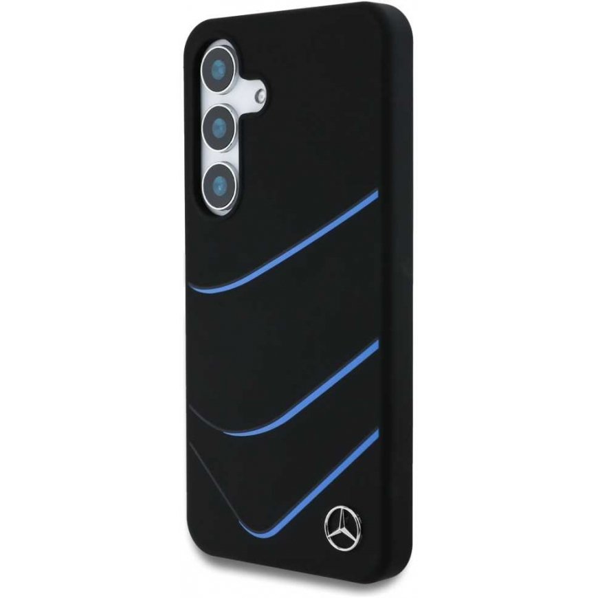 Case Mercedes Silicone Contrasted Curves MagSafe for Samsung Galaxy S25 black – 2