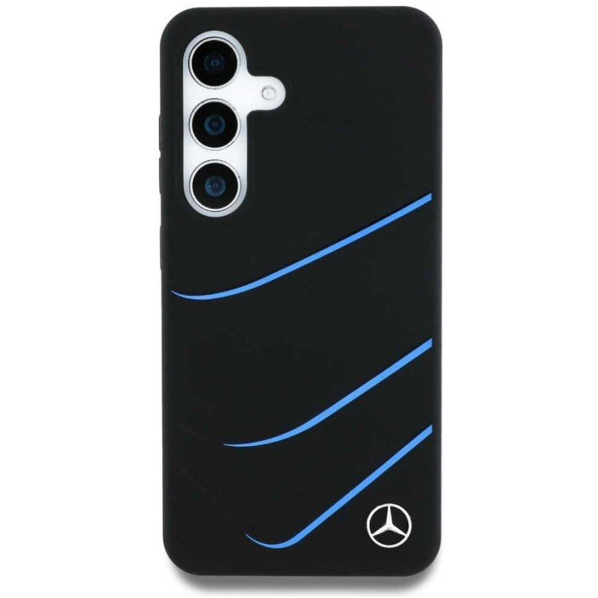 Case Mercedes Silicone Contrasted Curves MagSafe for Samsung Galaxy S25 black – 3