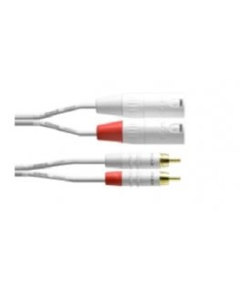 Cordial 2 x RCA/2 x XLR, 1.5 m audio kabelis 1,5 m 2 x XLR (3-pin) Balts