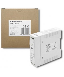 Qoltec Maitinimo šaltinis na szynę DIN | 20W | 12V | 1.67A | Baltas | Slim