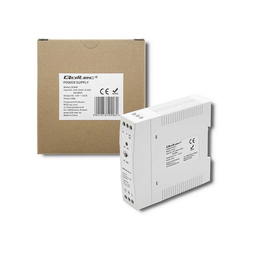 Qoltec DIN rail power supply |