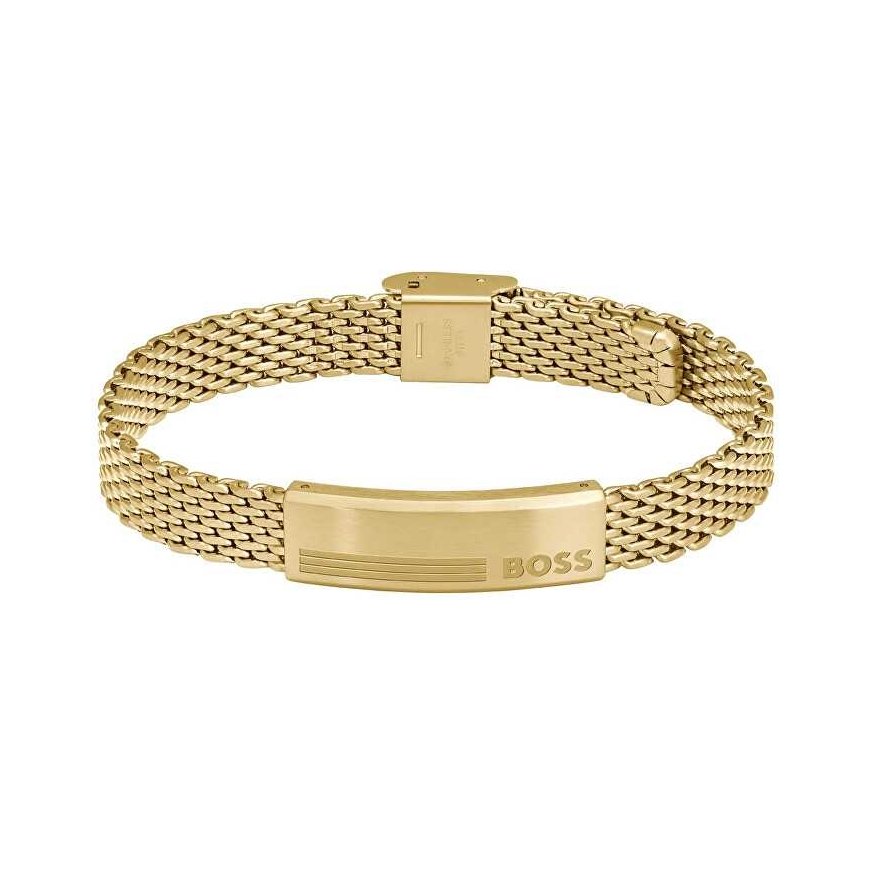 Hugo Boss Tyylikäs kullattu rannekoru Mesh 1580610