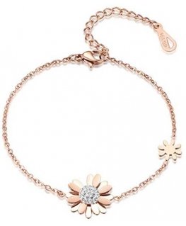 Troli Charming bronze bracelet with flowers VSB006R-PET