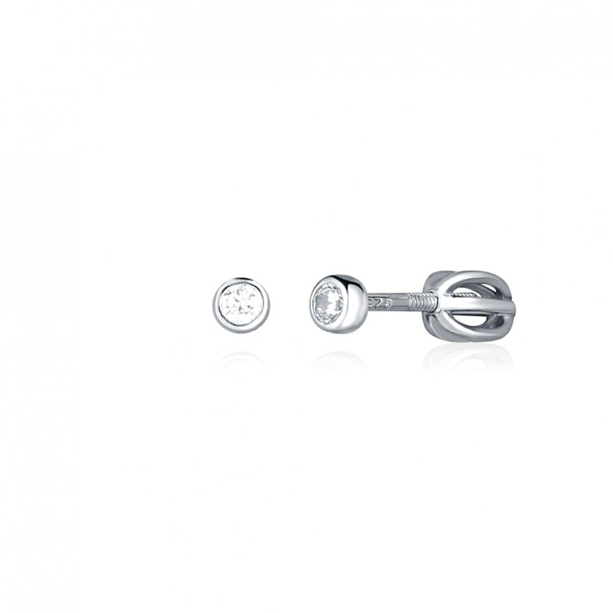JVD Elegant silver stud earrings with zircons SVLE1517XH2BI