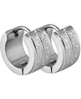 Troli Glittering steel earrings rings