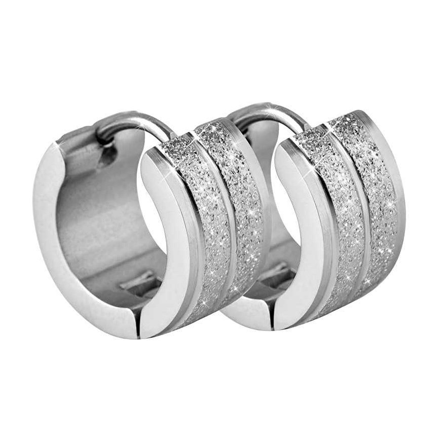 Troli Glittering teräskorvakorut sormukset